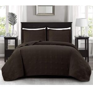 Luxurious Dark Brown Quilt Set